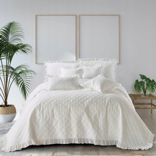 Prikrývka - Prehoz z polyesteru Spod Igly i Nitki 160 cm x 220 cm biely